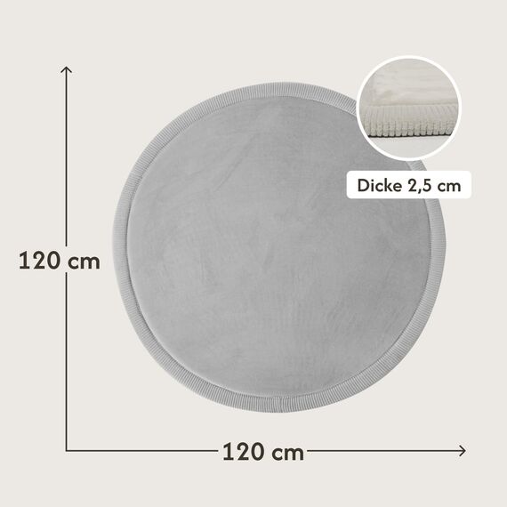 Hakuna Matte Wolkenweiche Spielmatte Baby 120x120x2,5cm, grau – Teppich für Kinderzimmer mit hochwertigem Memory-Schaum – Krabbelmatte Baby mit Rutschfester Unterseite – Krabbeldecke, Tatami Matte