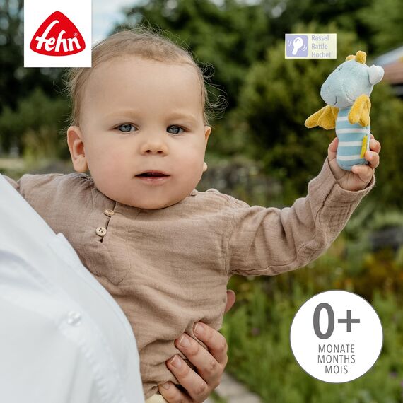 Mini-Rassel Drache – Mini-Greifling zum Rasseln, Fühlen, Spielen mit kuschelweichem Stoff-Tier – ein treuer Begleiter für Babys und Kleinkinder ab 0+ Monaten