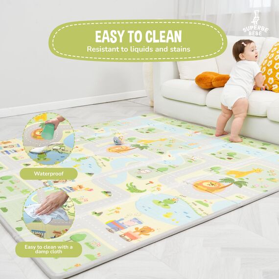 Krabbelmatte Baby Faltbar Spielmatte Kinder Spieldecke 150x180x1cm Krabbeldecke Für Baby - Babymatte Kindermatte - Schaumstoffmatte Kinderteppich- Spielteppich - Bodenmatte Kinder - Babygeschenk