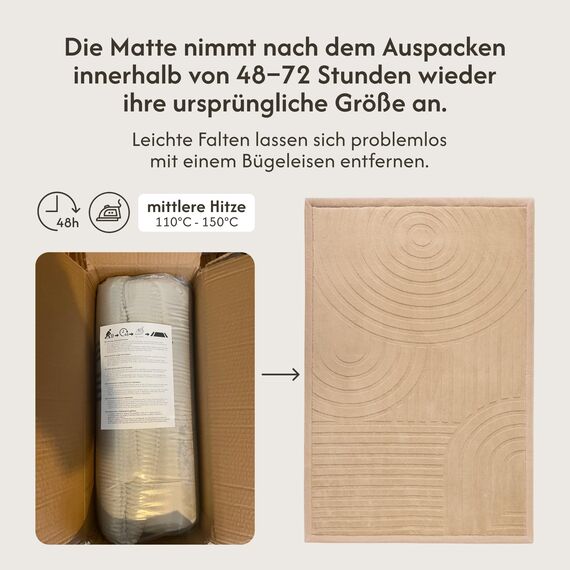 Wolkenweiche Spielmatte Baby 200x150x2,5cm, bögen – Teppich für Kinderzimmer mit hochwertigem Memory-Schaum – Krabbelmatte Baby mit Rutschfester Unterseite – Krabbeldecke Kinderteppich Tatami Matte