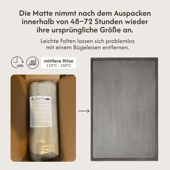 Hakuna Matte Wolkenweiche Spielmatte Baby 200x150x2cm, Dunkelgrau– Teppich für Kinderzimmer mit hochwertigem Memory-Schaum Krabbelmatte Baby mit Rutschfester Unterseite Krabbeldecke, Tatami Matte