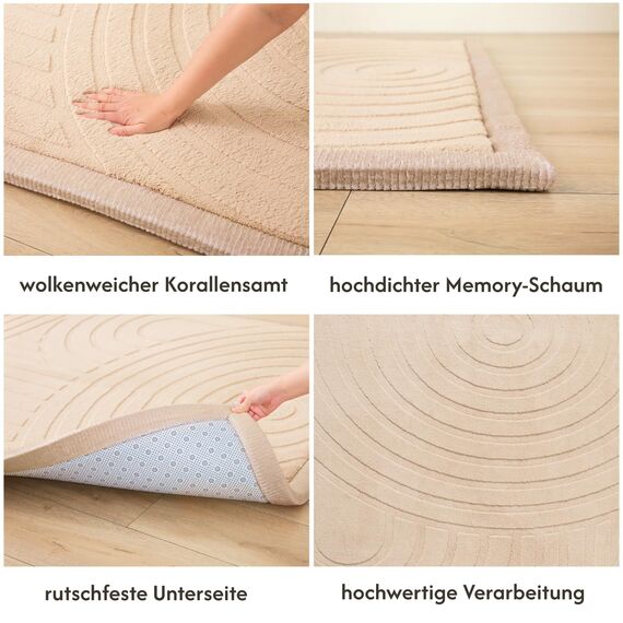 Wolkenweiche Spielmatte Baby 170x120x2,5cm bögen – Teppich für Kinderzimmer mit hochwertigem Memory-Schaum – Krabbelmatte Baby mit Rutschfester Unterseite – Krabbeldecke, Kinderteppich, Tatami Matte