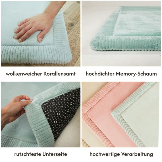 Wolkenweiche Spielmatte Baby 200x150x2,5cm, grün – Teppich für Kinderzimmer mit hochwertigem Memory-Schaum – Krabbelmatte Baby mit Rutschfester Unterseite – Krabbeldecke, Kinderteppich, Tatami Matte