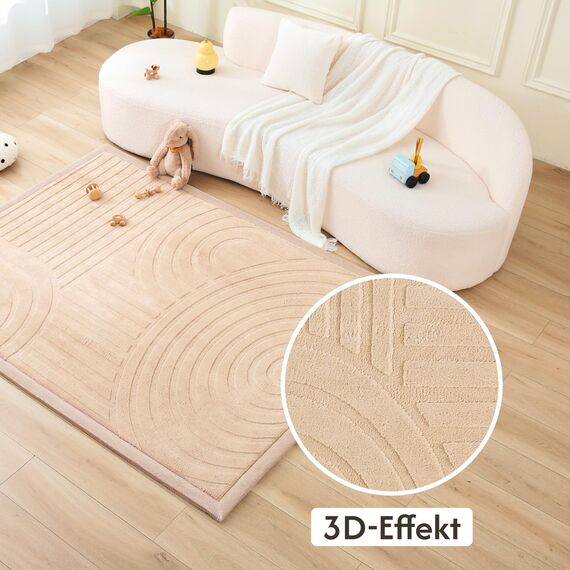 Wolkenweiche Spielmatte Baby 200x150x2,5cm, bögen – Teppich für Kinderzimmer mit hochwertigem Memory-Schaum – Krabbelmatte Baby mit Rutschfester Unterseite – Krabbeldecke Kinderteppich Tatami Matte