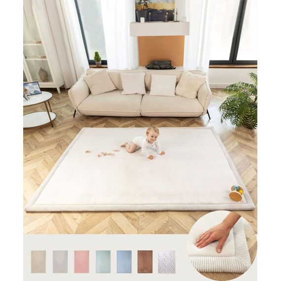 Hakuna Matte Wolkenweiche Spielmatte Baby 200x150x2,5cm, grau – Teppich für Kinderzimmer mit hochwertigem Memory-Schaum – Krabbelmatte Baby mit Rutschfester Unterseite – Krabbeldecke, Tatami Matte