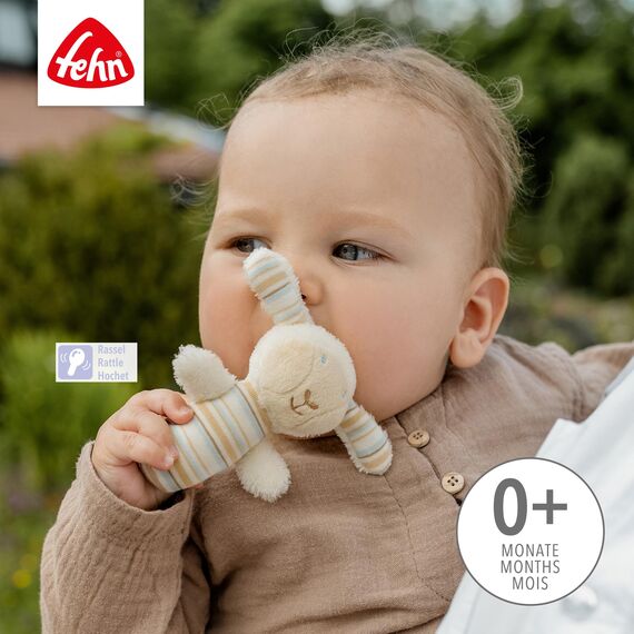 Mini-Rassel Schaf – Mini-Greifling zum Rasseln, Fühlen, Spielen mit kuschelweichem Stoff-Tier – ein treuer Begleiter für Babys und Kleinkinder ab 0+ Monaten