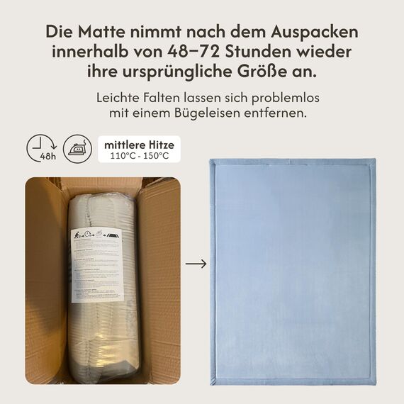Hakuna Matte Wolkenweiche Spielmatte Baby 200x150x2,5cm, blau – Teppich für Kinderzimmer mit hochwertigem Memory-Schaum – Krabbelmatte Baby mit Rutschfester Unterseite – Krabbeldecke, Tatami Matte