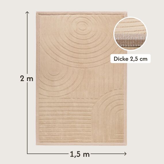Wolkenweiche Spielmatte Baby 200x150x2,5cm, bögen – Teppich für Kinderzimmer mit hochwertigem Memory-Schaum – Krabbelmatte Baby mit Rutschfester Unterseite – Krabbeldecke Kinderteppich Tatami Matte