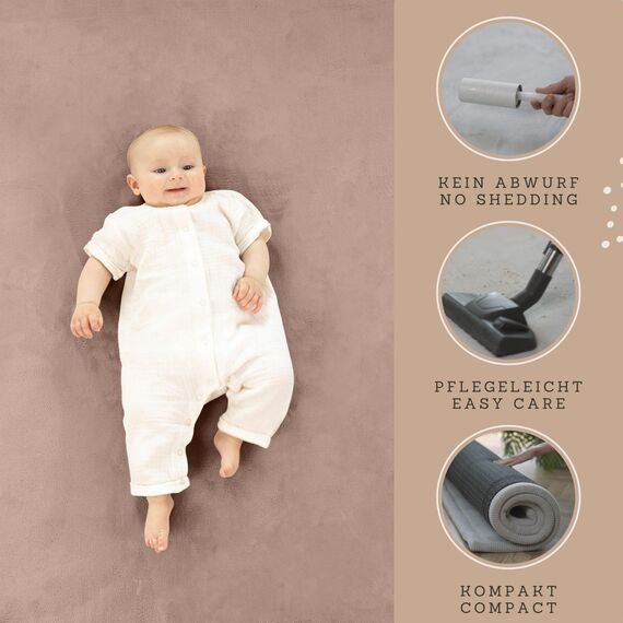 Hakuna Matte Wolkenweiche Spielmatte Baby 200x150x2,5cm, braun – Teppich für Kinderzimmer mit hochwertigem Memory-Schaum – Krabbelmatte Baby mit Rutschfester Unterseite – Krabbeldecke, Tatami Matte