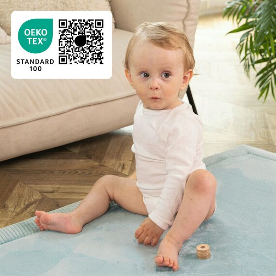 Wolkenweiche Spielmatte Baby 200x150x2,5cm, grün – Teppich für Kinderzimmer mit hochwertigem Memory-Schaum – Krabbelmatte Baby mit Rutschfester Unterseite – Krabbeldecke, Kinderteppich, Tatami Matte