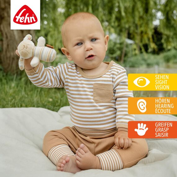 Mini-Rassel Schaf – Mini-Greifling zum Rasseln, Fühlen, Spielen mit kuschelweichem Stoff-Tier – ein treuer Begleiter für Babys und Kleinkinder ab 0+ Monaten