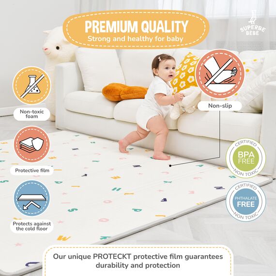 Krabbelmatte Baby Faltbar Spielmatte Kinder Spieldecke 150x180x1cm Krabbeldecke Für Baby - Babymatte Kindermatte - Schaumstoffmatte Kinderteppich- Spielteppich - Bodenmatte Kinder - Babygeschenk