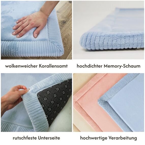 Hakuna Matte Wolkenweiche Spielmatte Baby 200x150x2,5cm, blau – Teppich für Kinderzimmer mit hochwertigem Memory-Schaum – Krabbelmatte Baby mit Rutschfester Unterseite – Krabbeldecke, Tatami Matte