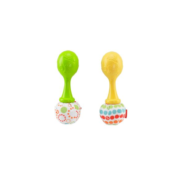 Fisher-Price Rumba-Rasseln - Set aus 2 Rasseln mit bunten Perlen und weichen Griffen, fördert die sensorische Entwicklung und Feinmotorik, für Babys ab 3 Monaten, BLT33