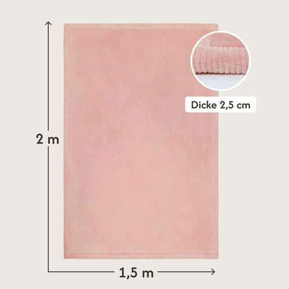 Hakuna Matte Wolkenweiche Spielmatte Baby 200x150x2,5cm, rosa – Teppich für Kinderzimmer mit hochwertigem Memory-Schaum – Krabbelmatte Baby mit Rutschfester Unterseite – Krabbeldecke, Tatami Matte