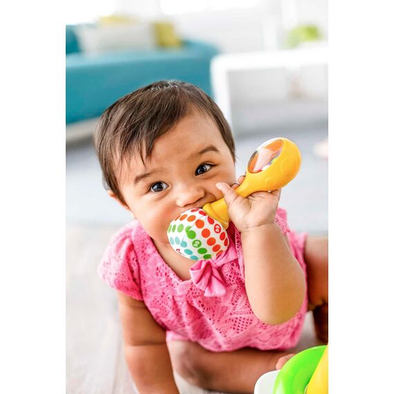 Fisher-Price Rumba-Rasseln - Set aus 2 Rasseln mit bunten Perlen und weichen Griffen, fördert die sensorische Entwicklung und Feinmotorik, für Babys ab 3 Monaten, BLT33