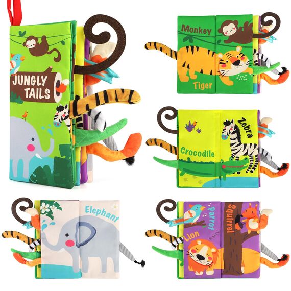 beiens Baby Spielzeug 6 Monate,Babybuch stoffbuch fühlbuch knisterbuch Bilderbuch Stoffbücher Kinderwagen Neugeborene Spielzeug ab 0 3 6 Monate, Baby Bücher Quiet Book Geschenk für Jungen Mädchen