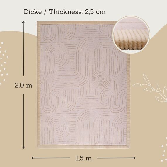 Hakuna Matte Wolkenweiche Spielmatte Baby 200x150x2,5cm – Teppich für Kinderzimmer mit hochwertigem Memory-Schaum – Krabbelmatte Baby mit Rutschfester Unterseite – Krabbeldecke, Tatami Matte