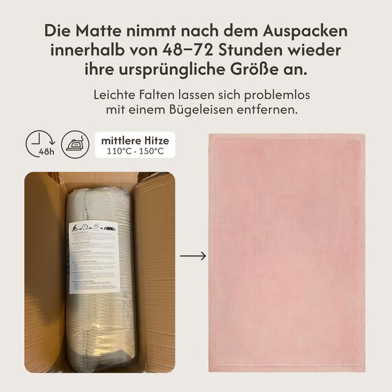 Hakuna Matte Wolkenweiche Spielmatte Baby 200x150x2,5cm, rosa – Teppich für Kinderzimmer mit hochwertigem Memory-Schaum – Krabbelmatte Baby mit Rutschfester Unterseite – Krabbeldecke, Tatami Matte