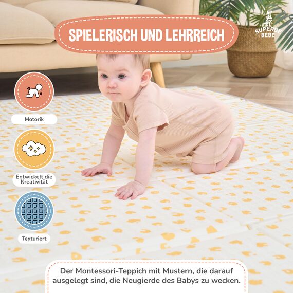 Krabbelmatte Baby Faltbar Spielmatte Kinder Spieldecke 120x180x1cm Krabbeldecke Für Baby - Babymatte Kindermatte - Schaumstoffmatte Kinderteppich- Spielteppich - Bodenmatte Kinder - Babygeschenk