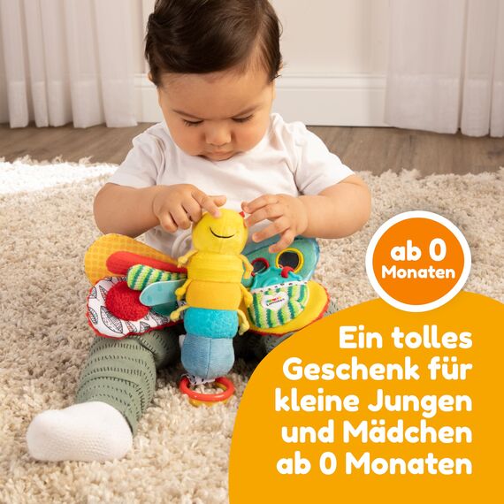 Lamaze Baby Spielzeug "Freddie, das Glühwürmchen" Clip & Go, Hochwertiges Kleinkindspielzeug, Greifling Anhänger zur Stärkung der Eltern-Kind-Beziehung,ab 0 Monaten, Multi Colours