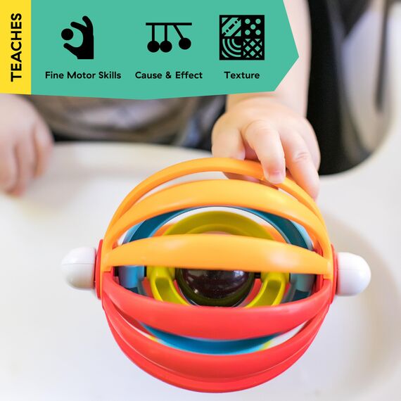 Baby Einstein, Sticky Spinner Spielzeug, perfekt auf Reisen oder für unterwegs, saugfähiger Boden zum Anbringen auf glatten Oberflächen