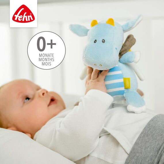 Fehn Spieluhr Baby Einschlafhilfe Drache - Spieluhr mit herausnehmbarem Spielwerk zum Aufhängen - Schlafhilfe Melodie "Schlaf Kindlein schlaf" - Musikspielzeug für Babys & Kinder ab 0+ Monaten