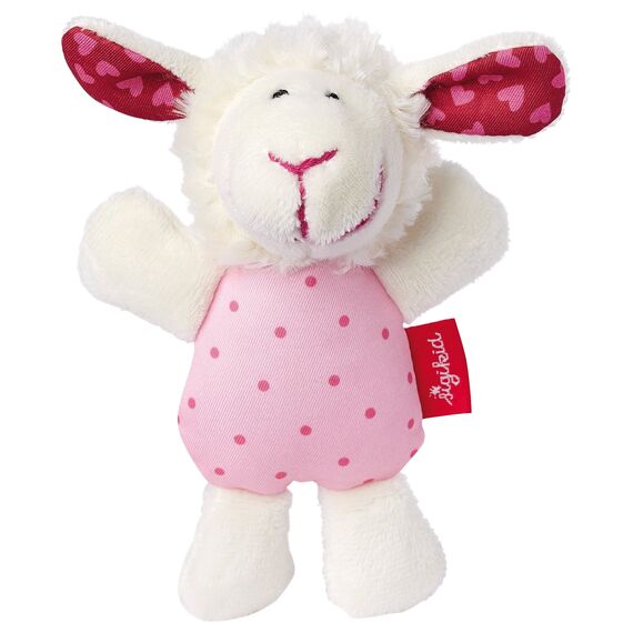 SIGIKID 41189 Rassel Schaf Red Stars Mädchen und Jungen Babyspielzeug empfohlen ab Geburt rosa