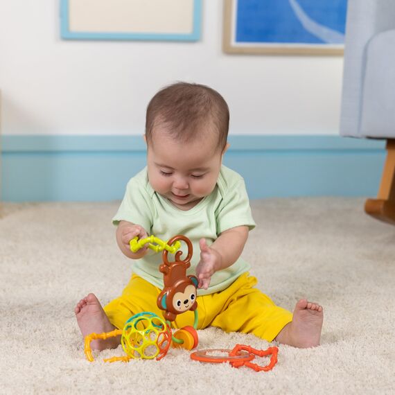 Bright Starts Oball, Spielbogen für den Kinderwagen aus flexiblem, festem Oball-Material für einfaches Greifen