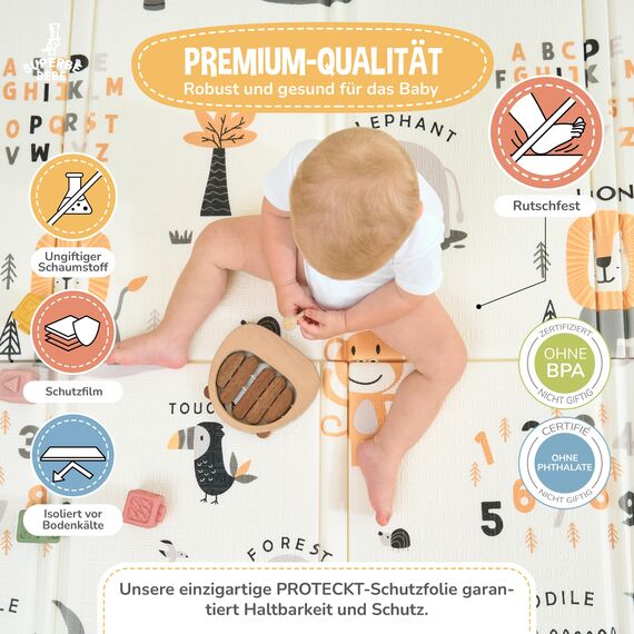 Krabbelmatte Baby Faltbar Spielmatte Kinder Spieldecke 150x180x1cm Krabbeldecke Für Baby - Babymatte Kindermatte - Schaumstoffmatte Kinderteppich- Spielteppich - Bodenmatte Kinder - Babygeschenk
