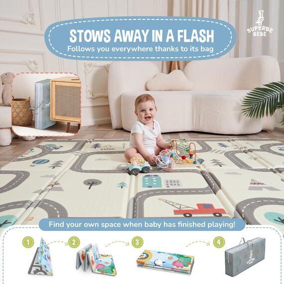 Krabbelmatte Baby Faltbar Spielmatte Kinder Spieldecke 150x180x1cm Krabbeldecke Für Baby - Babymatte Kindermatte - Schaumstoffmatte Kinderteppich- Spielteppich - Bodenmatte Kinder - Babygeschenk