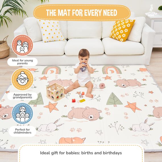 Krabbelmatte Baby Faltbar Spielmatte Kinder Spieldecke 150x180x1cm Krabbeldecke Für Baby - Babymatte Kindermatte - Schaumstoffmatte Kinderteppich- Spielteppich - Bodenmatte Kinder - Babygeschenk