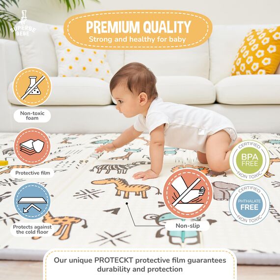 Krabbelmatte Baby Faltbar Spielmatte Kinder Spieldecke 150x180x1cm Krabbeldecke Für Baby - Babymatte Kindermatte - Schaumstoffmatte Kinderteppich- Spielteppich - Bodenmatte Kinder - Babygeschenk