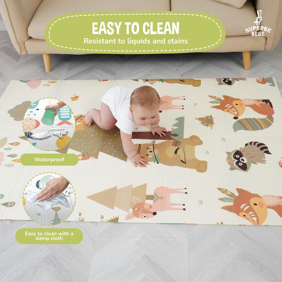 Krabbelmatte Baby Faltbar Spielmatte Kinder Spieldecke 120x180x1cm Krabbeldecke Für Baby - Babymatte Kindermatte - Schaumstoffmatte Kinderteppich- Spielteppich - Bodenmatte Kinder - Babygeschenk