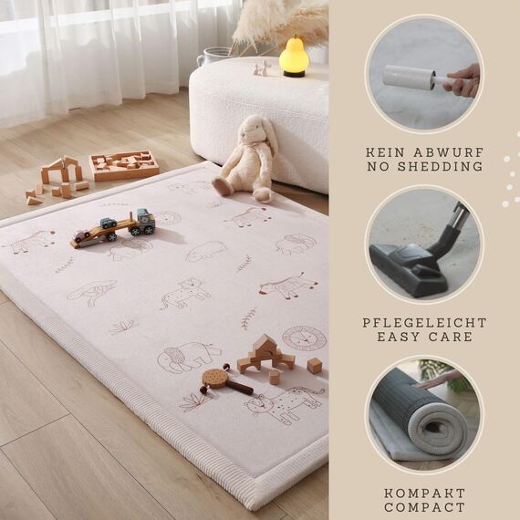 Hakuna Matte Wolkenweiche Spielmatte Baby 170x120x2,5cm – Teppich für Kinderzimmer mit hochwertigem Memory-Schaum – Krabbelmatte Baby mit Rutschfester Unterseite – Krabbeldecke, Tatami Matte