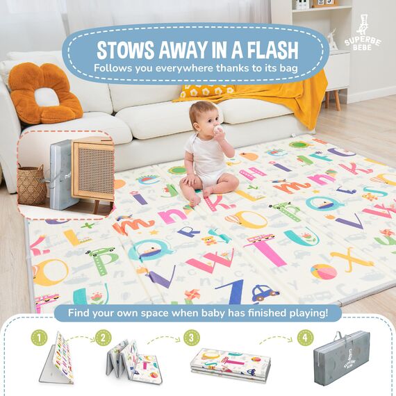 Krabbelmatte Baby Faltbar Spielmatte Kinder Spieldecke 150x180x1cm Krabbeldecke Für Baby - Babymatte Kindermatte - Schaumstoffmatte Kinderteppich- Spielteppich - Bodenmatte Kinder - Babygeschenk