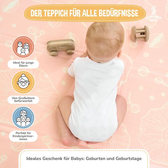 Krabbelmatte Baby Faltbar Spielmatte Kinder Spieldecke 150x180x1cm Krabbeldecke Für Baby - Babymatte Kindermatte - Schaumstoffmatte Kinderteppich- Spielteppich - Bodenmatte Kinder - Babygeschenk