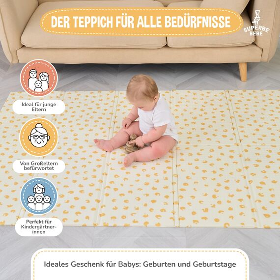 Krabbelmatte Baby Faltbar Spielmatte Kinder Spieldecke 120x180x1cm Krabbeldecke Für Baby - Babymatte Kindermatte - Schaumstoffmatte Kinderteppich- Spielteppich - Bodenmatte Kinder - Babygeschenk