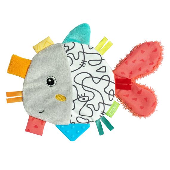 Fehn Knister-Fisch – Activity-Rascheltier zum Fühlen, Greifen, Lauschen, Spielen & Geräusche erzeugen – Spieltier fördert Babys Sinne & Motorik – Spielzeug für Babys und Kinder ab 0+ Monaten