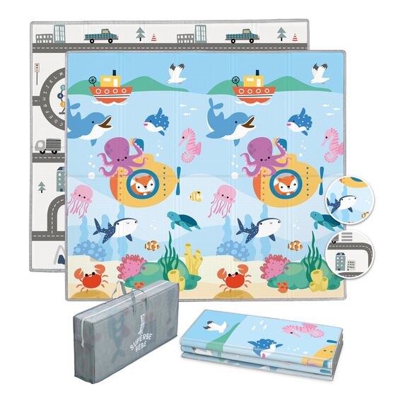 Krabbelmatte Baby Faltbar Spielmatte Kinder Spieldecke 150x180x1cm Krabbeldecke Für Baby - Babymatte Kindermatte - Schaumstoffmatte Kinderteppich- Spielteppich - Bodenmatte Kinder - Babygeschenk