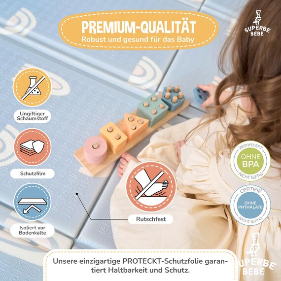 Krabbelmatte Baby Faltbar Spielmatte Kinder Spieldecke 150x180x1cm Krabbeldecke Für Baby - Babymatte Kindermatte - Schaumstoffmatte Kinderteppich- Spielteppich - Bodenmatte Kinder - Babygeschenk