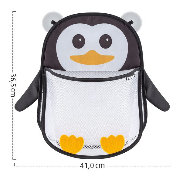 Reer MyHappyPingu Badespielzeug-Netz, hygienische Aufbewahrung für Badewannenspielzeug, Wannenablage