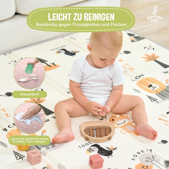Krabbelmatte Baby Faltbar Spielmatte Kinder Spieldecke 150x180x1cm Krabbeldecke Für Baby - Babymatte Kindermatte - Schaumstoffmatte Kinderteppich- Spielteppich - Bodenmatte Kinder - Babygeschenk
