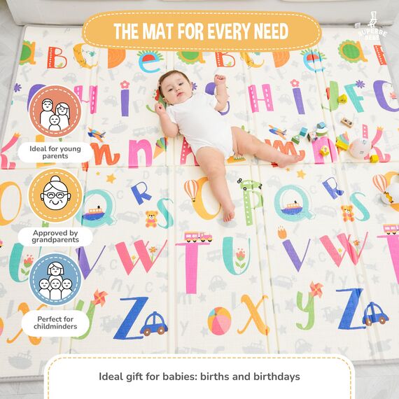 Krabbelmatte Baby Faltbar Spielmatte Kinder Spieldecke 150x180x1cm Krabbeldecke Für Baby - Babymatte Kindermatte - Schaumstoffmatte Kinderteppich- Spielteppich - Bodenmatte Kinder - Babygeschenk