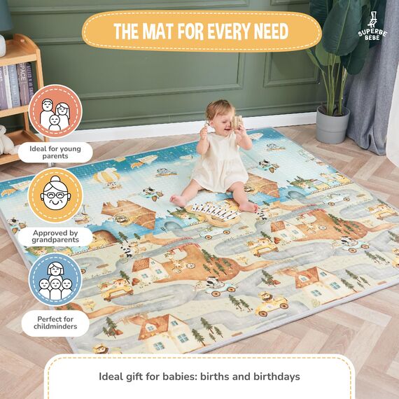 Krabbelmatte Baby Faltbar Spielmatte Kinder Spieldecke 150x180x1cm Krabbeldecke Für Baby - Babymatte Kindermatte - Schaumstoffmatte Kinderteppich- Spielteppich - Bodenmatte Kinder - Babygeschenk