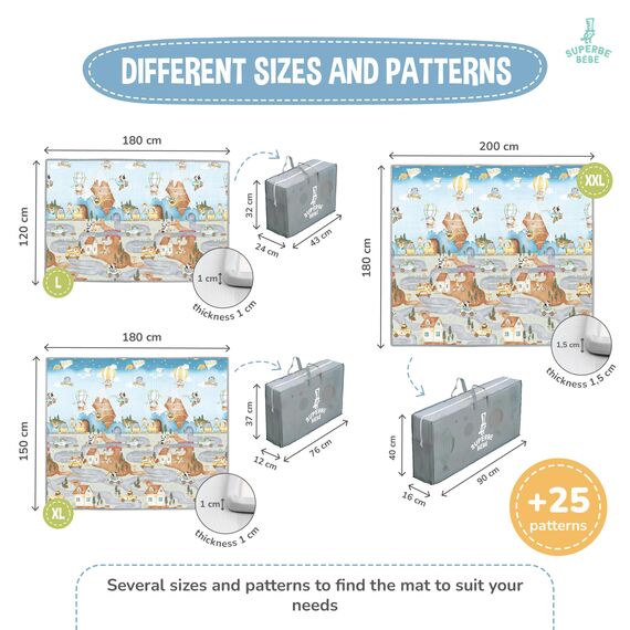 Krabbelmatte Baby Faltbar Spielmatte Kinder Spieldecke 150x180x1cm Krabbeldecke Für Baby - Babymatte Kindermatte - Schaumstoffmatte Kinderteppich- Spielteppich - Bodenmatte Kinder - Babygeschenk