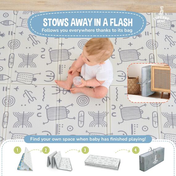 Krabbelmatte Baby Faltbar Spielmatte Kinder Spieldecke 120x180x1cm Krabbeldecke Für Baby - Babymatte Kindermatte - Schaumstoffmatte Kinderteppich- Spielteppich - Bodenmatte Kinder - Babygeschenk