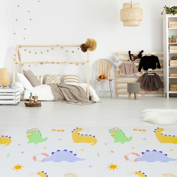 CCLIFE Krabbelmatte Baby Spielmatte Kinder 196x176x1cm Faltbar Spielteppich Spielunterlage Groß Rutschfest Beidseitig Tragbar Wasserdicht Innen Außen Bunt