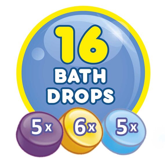 CRAZE INKEE Bath Drops | 5er Pack Badetabletten zum Farben Lernen, Badefarben für Kinder Badewanne - 80 Badekugeln Kinder mit Erdbeer-Duft, 1 Stück (5er Pack)