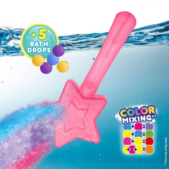 INKEE Wand Star Bath Toys | Stern-Zauberstab mit Kinder Badebomben , Badekugeln mit Badefarben für die Badewanne, Erdbeerduft - Badewanne Spielzeug Kinder, Farbauswahl Nicht möglich